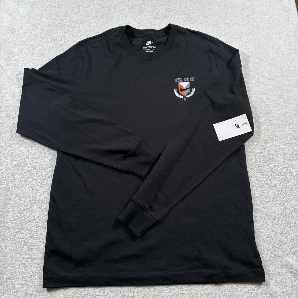 Nike Sportswear Shirt Mens Large Black Sptcas‎ Just Do It Standard Fit Athletic